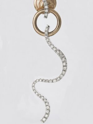 Damiani white and pink gold earrings with white diamonds
