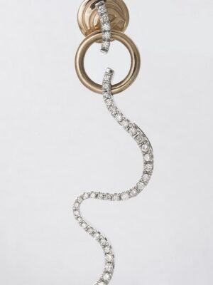 Damiani white and pink gold earrings with white diamonds