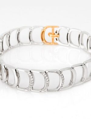 Damiani white and pink gold bracelet with white diamonds
