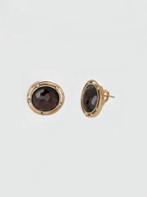 Damiani pink gold earrings with garnet and diamonds