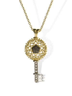 Anna Avakian yellow gold key pendant with star stone