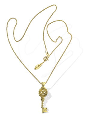 Anna Avakian yellow gold pendant and chain