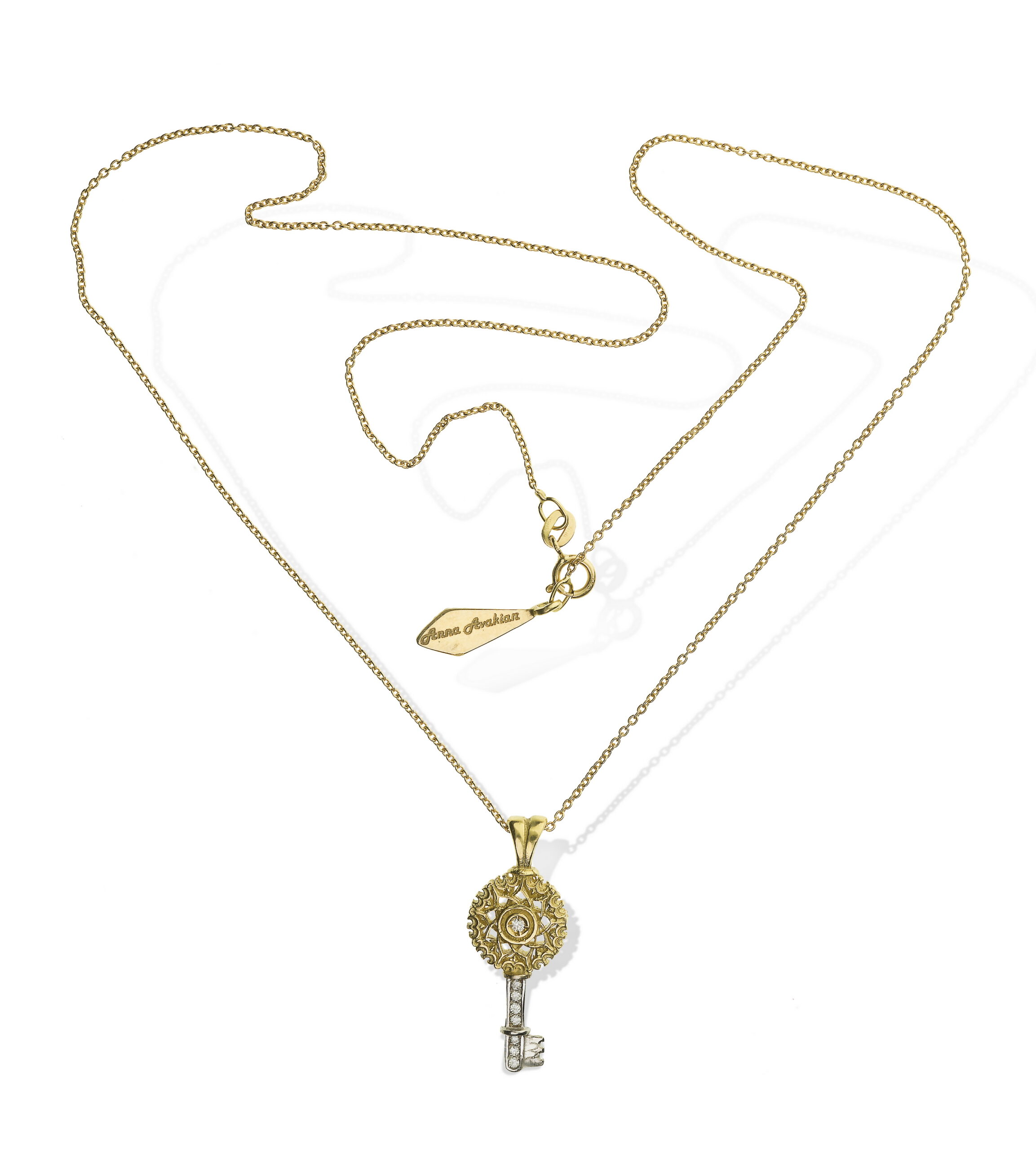 Anna Avakian yellow gold pendant and chain - Image 2