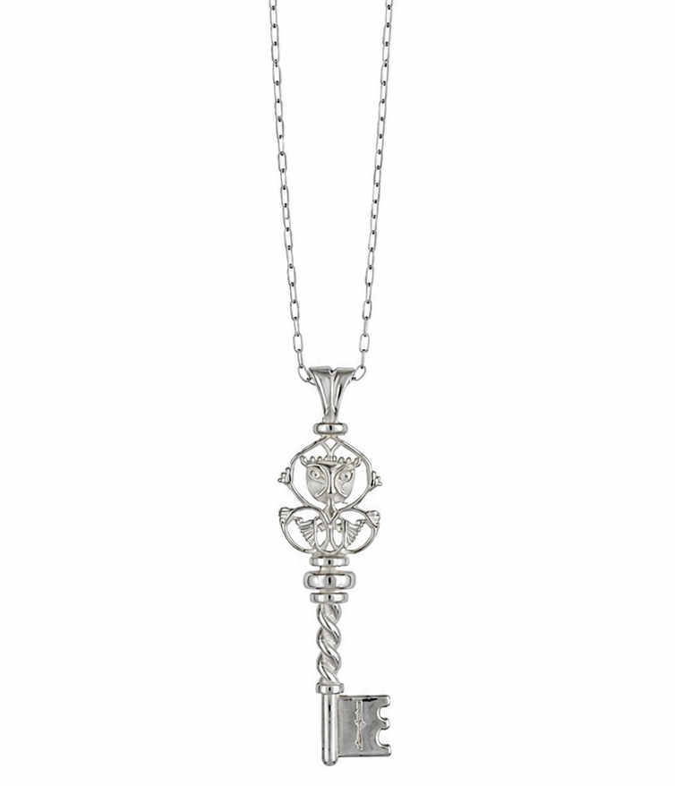 Anna Avakian silver key pendant with chain