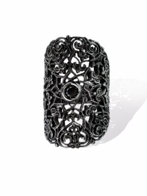 Anna Avakian black gold ring with black diamonds