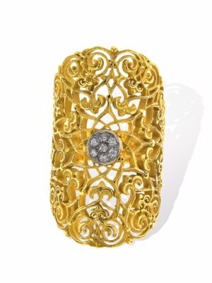 Anna Avakian gold ring with diamonds
