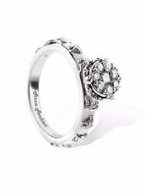 Anna Avakian white gold engagement ring with diamonds