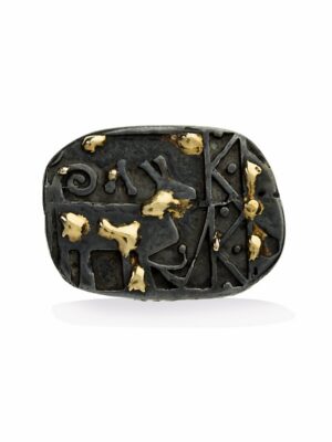 Anna Avakian silver ring with yellow gold