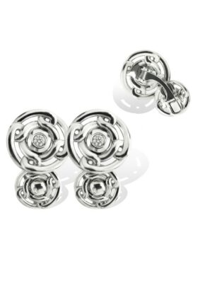 Anna Avakian white gold cufflinks with diamonds