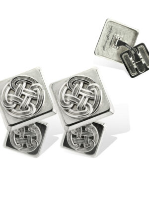 Anna Avakian white gold square cufflinks