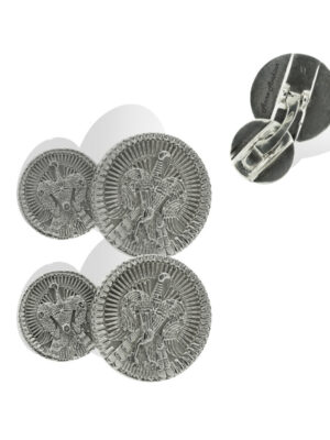 Anna Avakian white gold round-shape cufflinks
