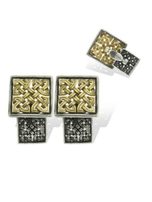 Anna Avakian yellow gold and silver cufflinks
