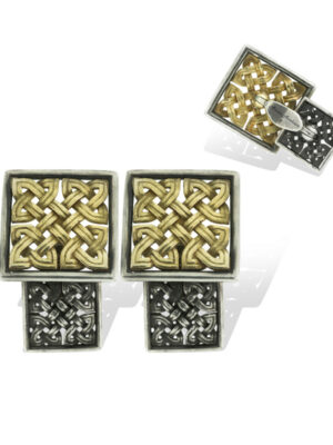 Anna Avakian yellow gold and silver cufflinks