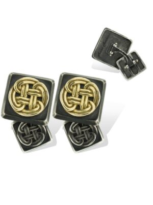 Anna Avakian silver and gold cufflinks