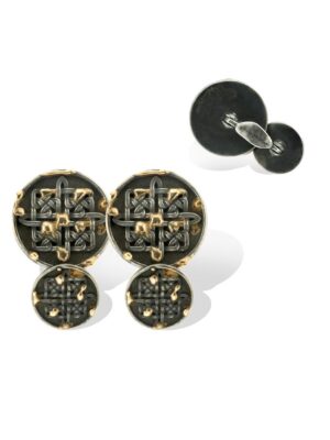 Anna Avakian silver and gold round-shape cufflinks