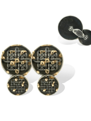 Anna Avakian silver and gold round-shape cufflinks
