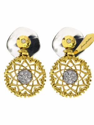 Anna Avakian yellow gold earrings with diamonds