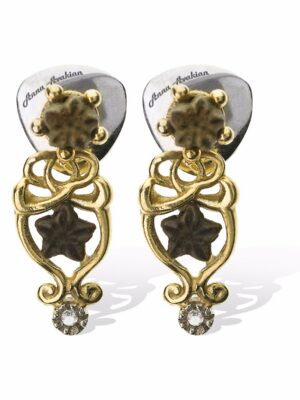 Anna Avakian yellow gold earrings with star stones