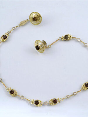 Anna Avakian gold necklace with star stones and diamonds