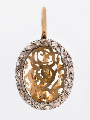 Pomellato pink gold earrings with praziolite and brown diamonds