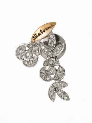Salvini white and pink gold earrings with diamonds