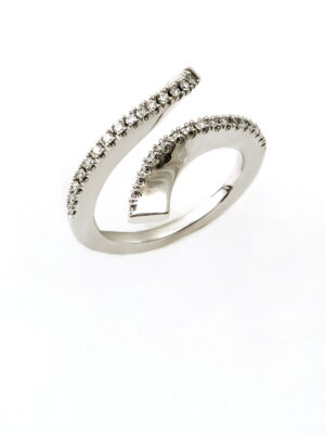 Damiani white gold ring with diamonds
