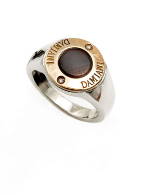 Damiani silver and pink gold ring with tiger eye
