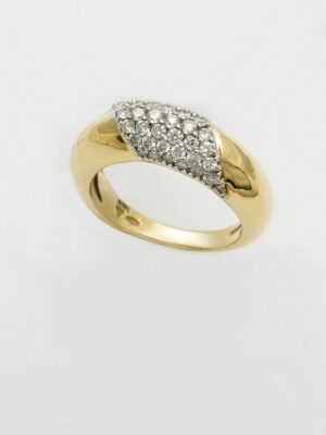 Damiani white and yellow gold ring with diamonds