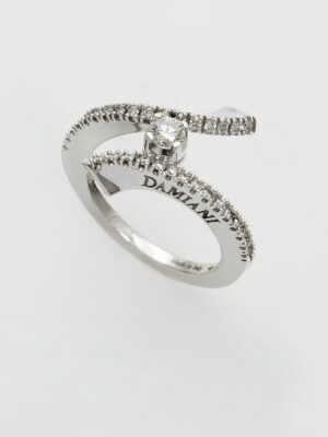 Damiani white gold ring with diamonds