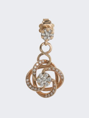 Chimento pink gold earrings with white diamonds