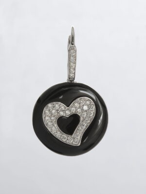 Chimento white gold earrings with black onyx and diamonds
