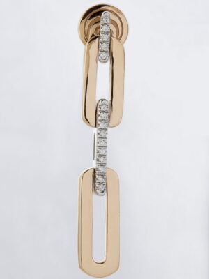 Damiani pink and white gold earrings with diamonds