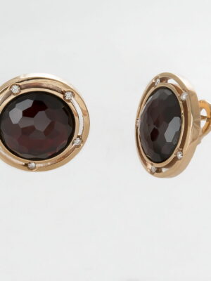 Damiani pink gold earrings with garnet and diamonds