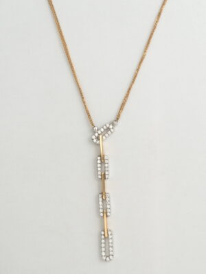 Damiani white and pink gold chain and pendant with diamonds Insieme
