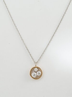 Damiani white and pink gold chain and pendant with diamonds