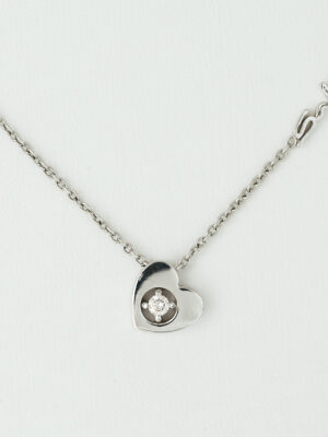 Salvini white gold chain with heart pendant with diamonds