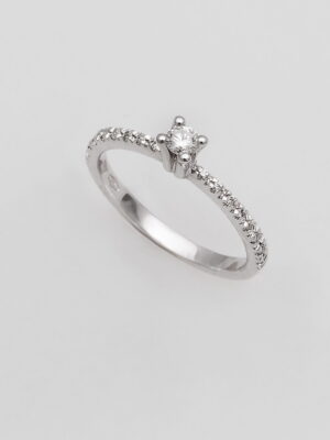 Alfieri & St.John white gold engagement ring with diamonds