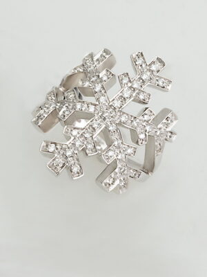 Salvini white gold ring with diamonds snowflake