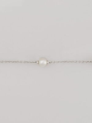 Salvini white gold bracelet with pearls and heart shape charm with diamonds