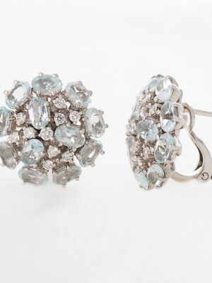 Alfieri & St.John white gold earrings with aquamarine and diamonds