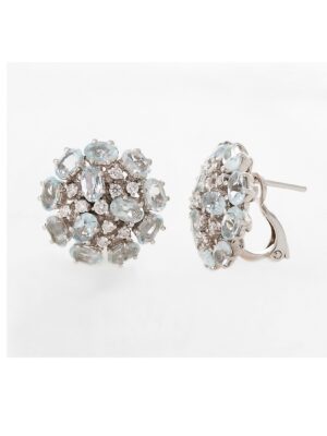 Alfieri & St.John white gold earrings with aquamarine and diamonds