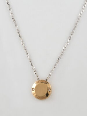 Damiani white and pink gold pendant with diamond
