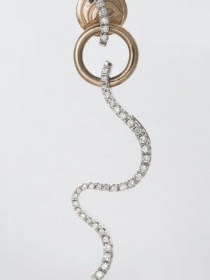 Damiani white and pink gold earrings with white diamonds