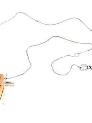 Alfieri & St.John white gold chain cross pendant with diamonds